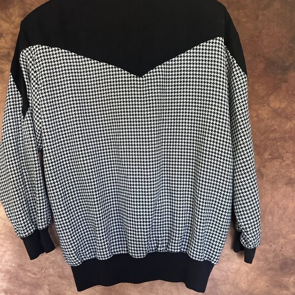 Vintage Rafael Lightweight Jacket Black and White Houndstooth Size Large - Picture 3 of 3